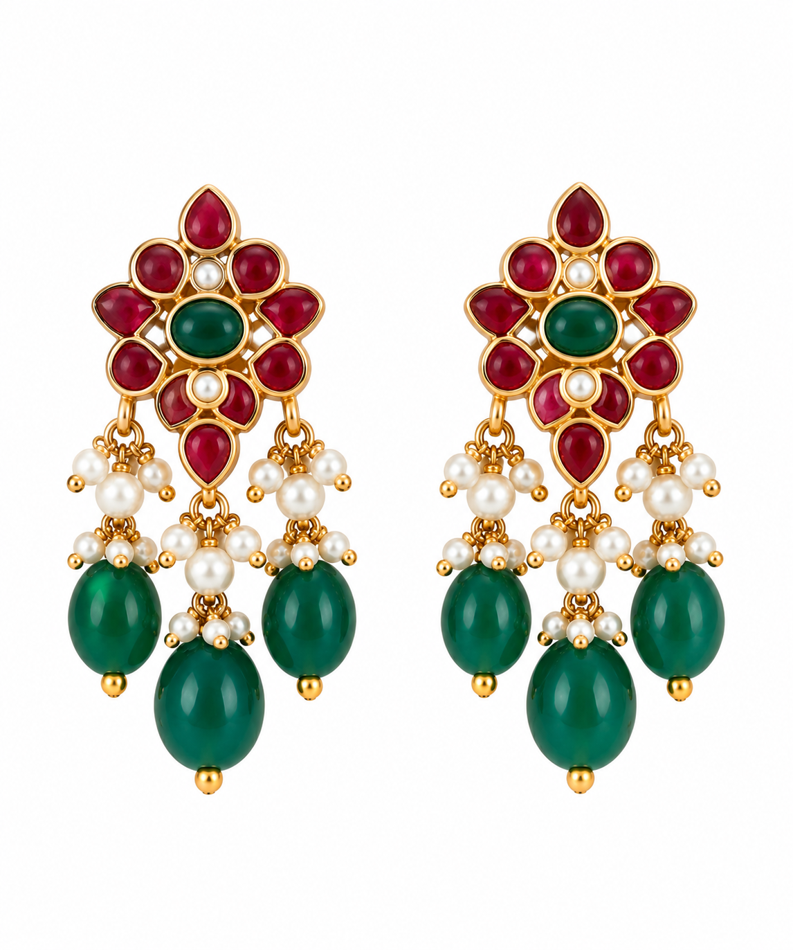 Pearl Beaded Peacock Necklace Set with Earrings