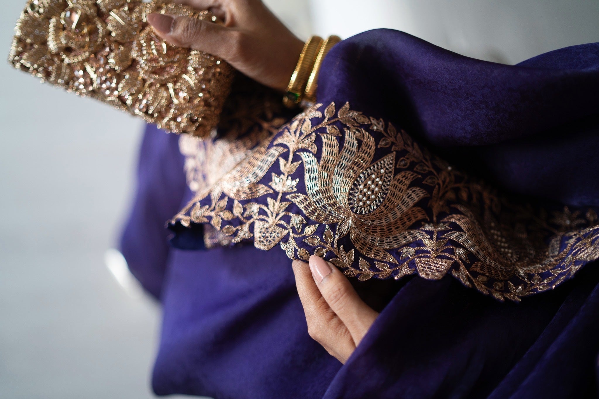 Lotus border saree