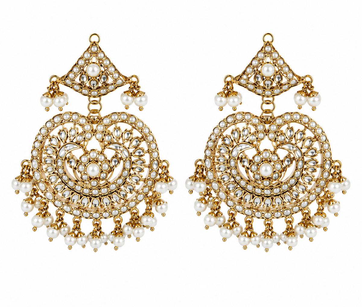Gold Plated Handcrafted Jadau Necklace Set