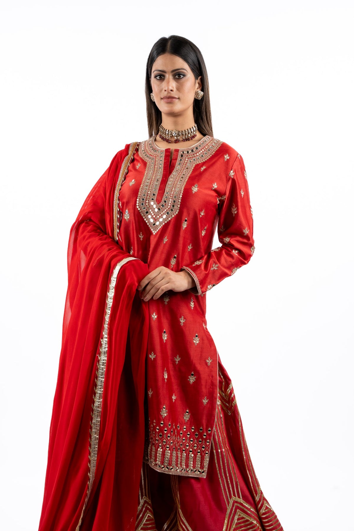 Scarlet Heirloom Embellished  Kurta Set