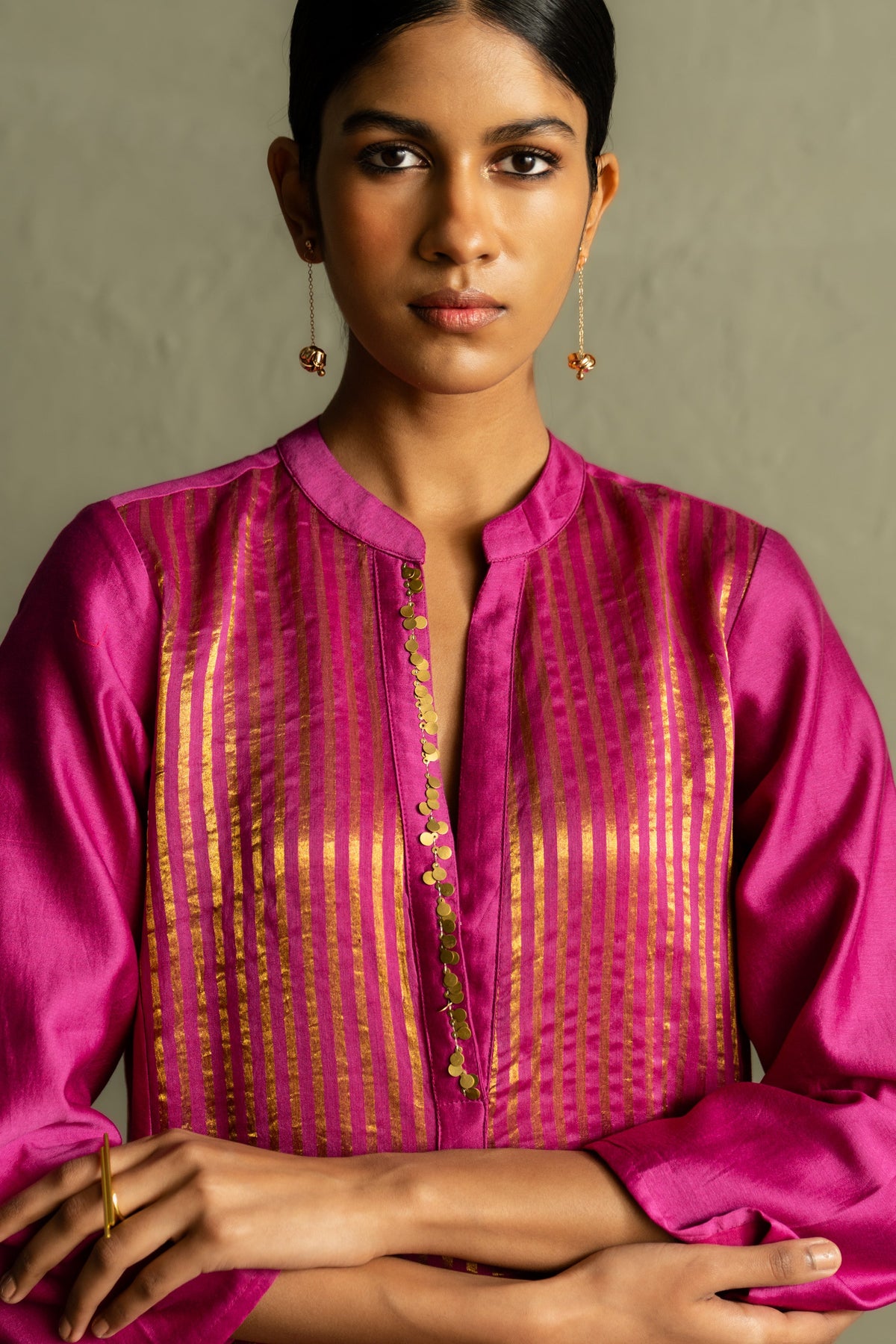 Ojas Pink Tissue Kurta Set