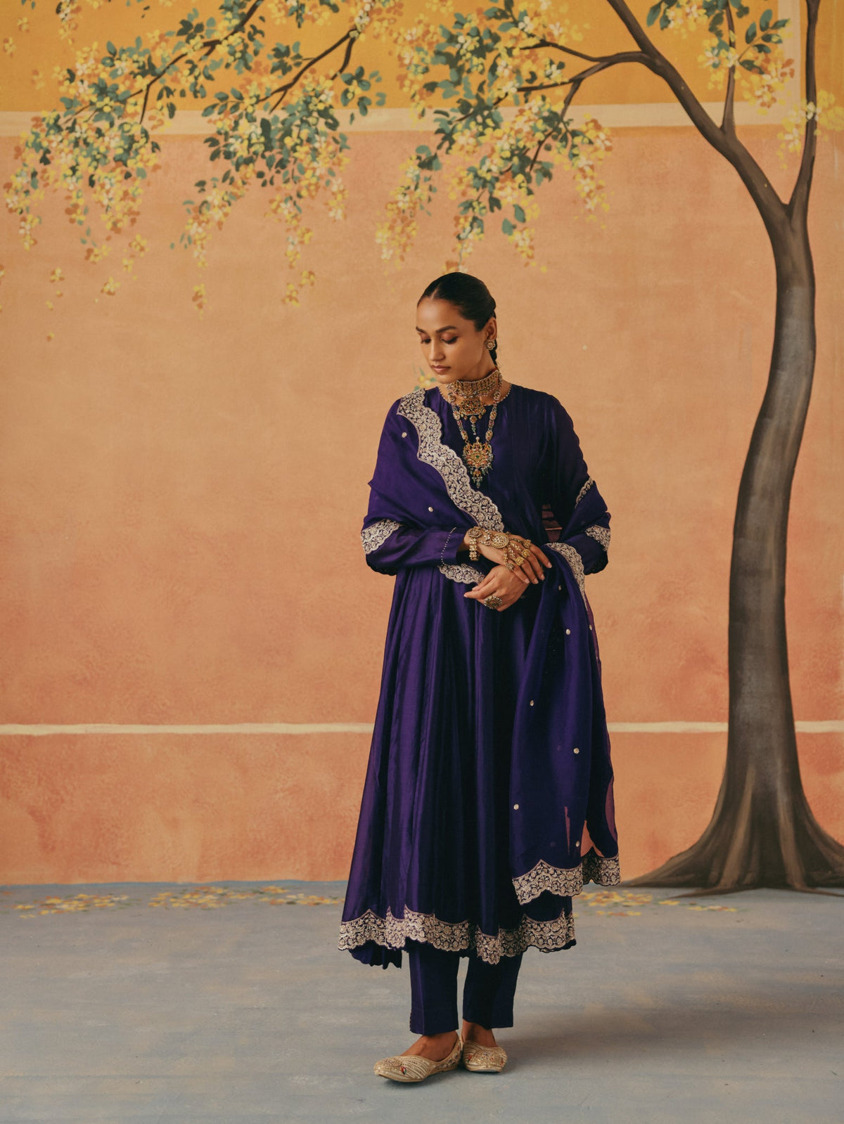 Purple Jhoom Anarkali