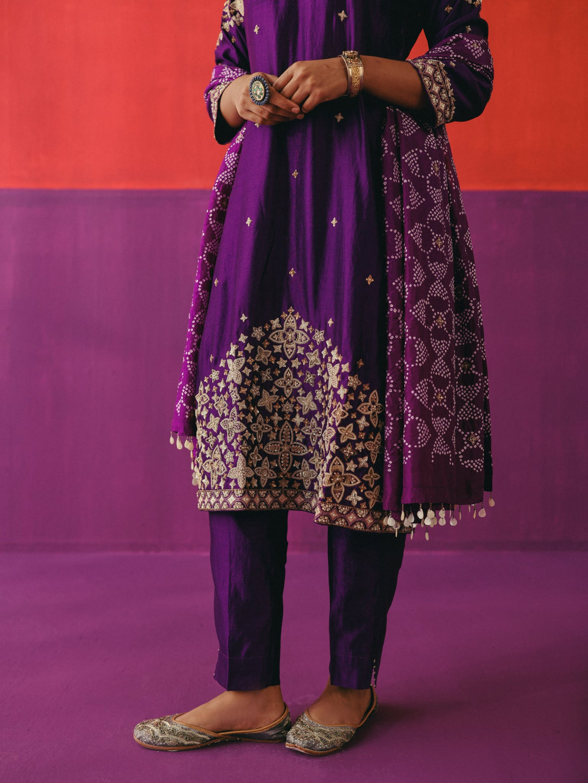 Baingani Phool Kurta Set
