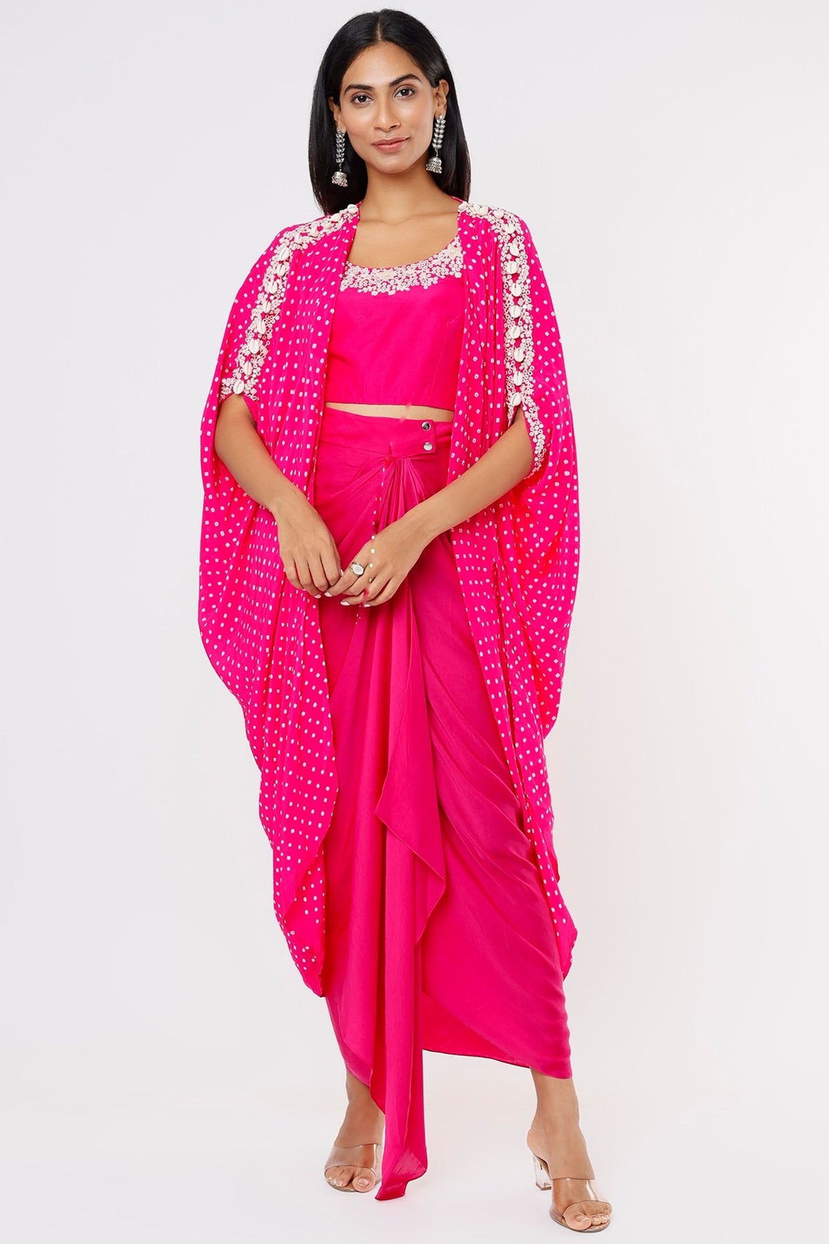 Three piece cape skirt set