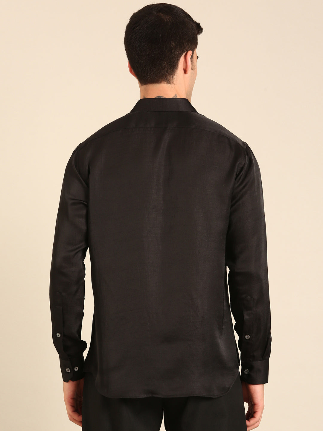 Black Bemberg Silk Shirt