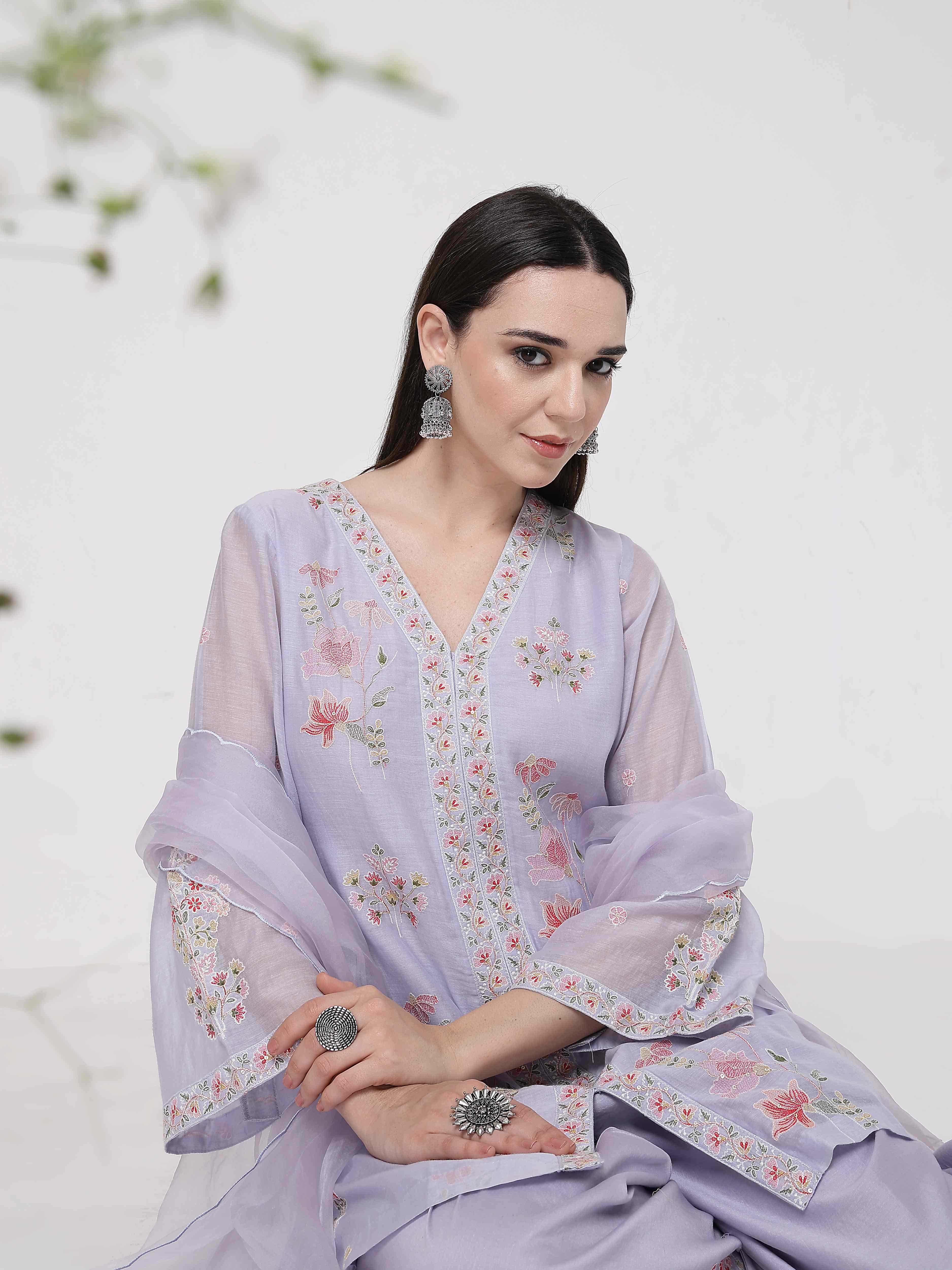 Mauve A-line Suit Set