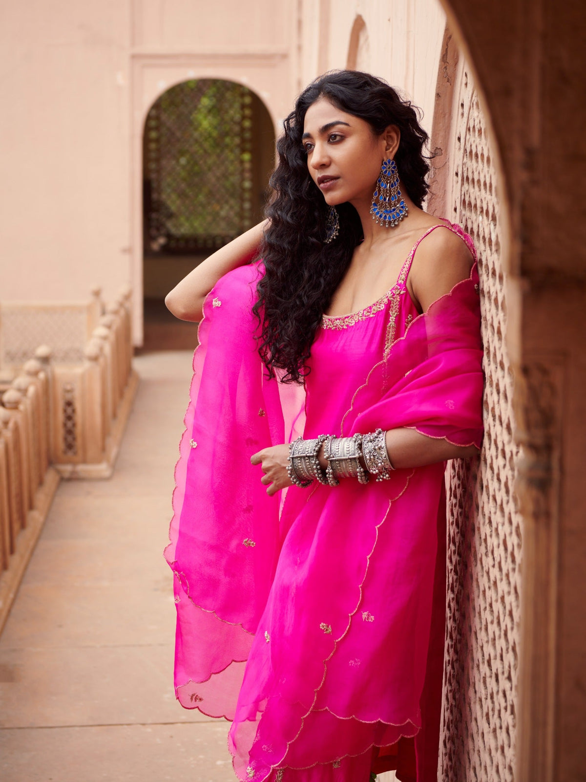 sleeveless chandbali suit