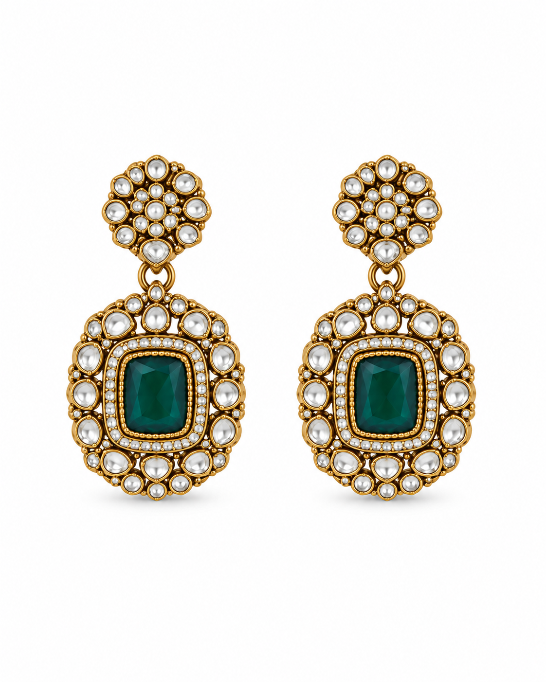 Emerald Kundan Choker Necklace Set