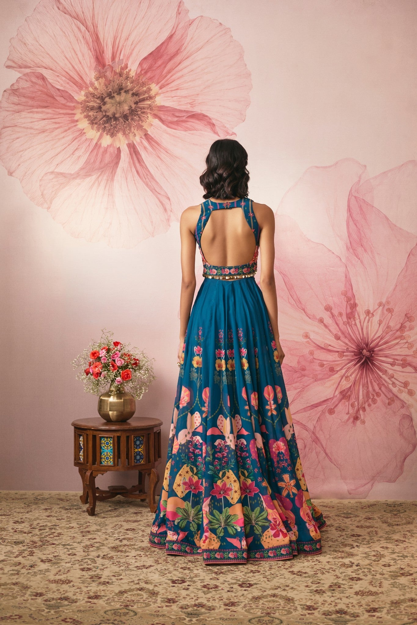 MIDNIGHT BLUE PRINTED LEHENGA SET