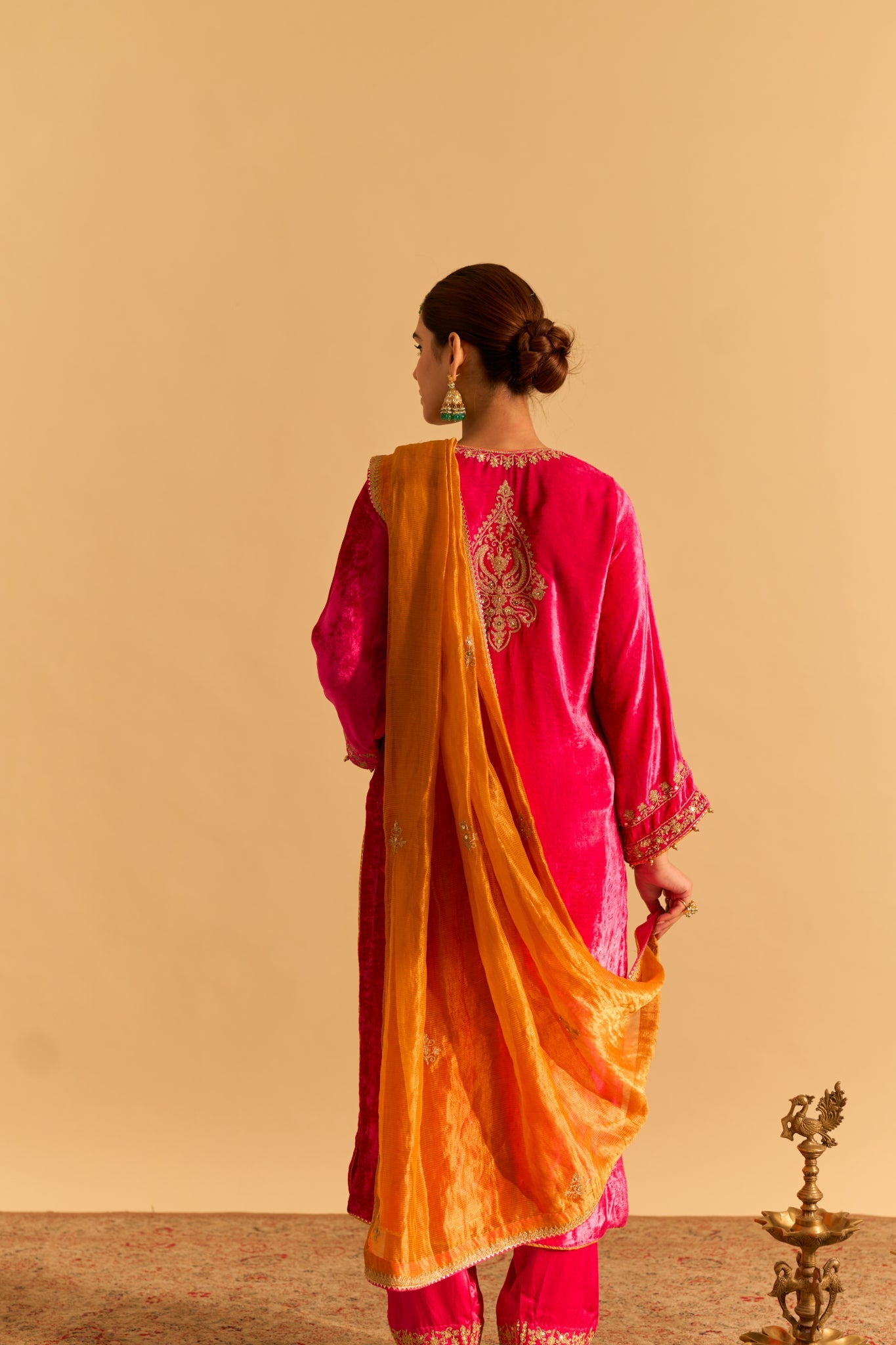 Fareeha - Hotpink Kurta with Salwar and Dupatta