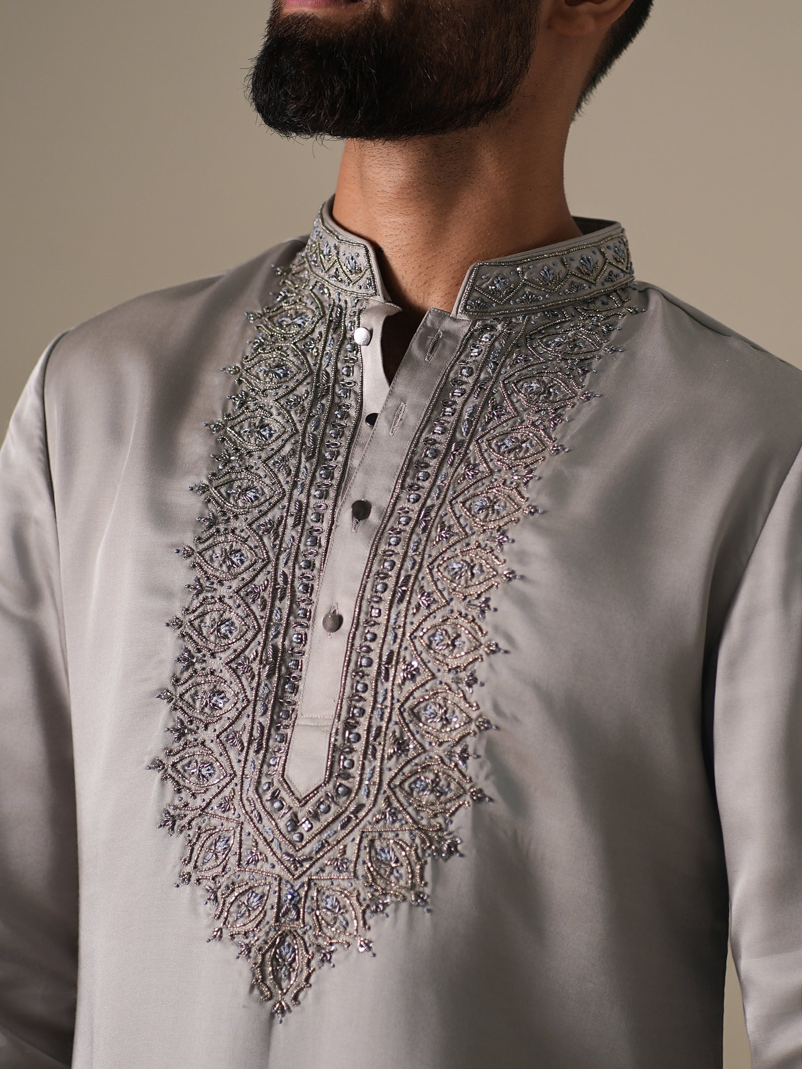 Steel Grey Opulence Kurta Set