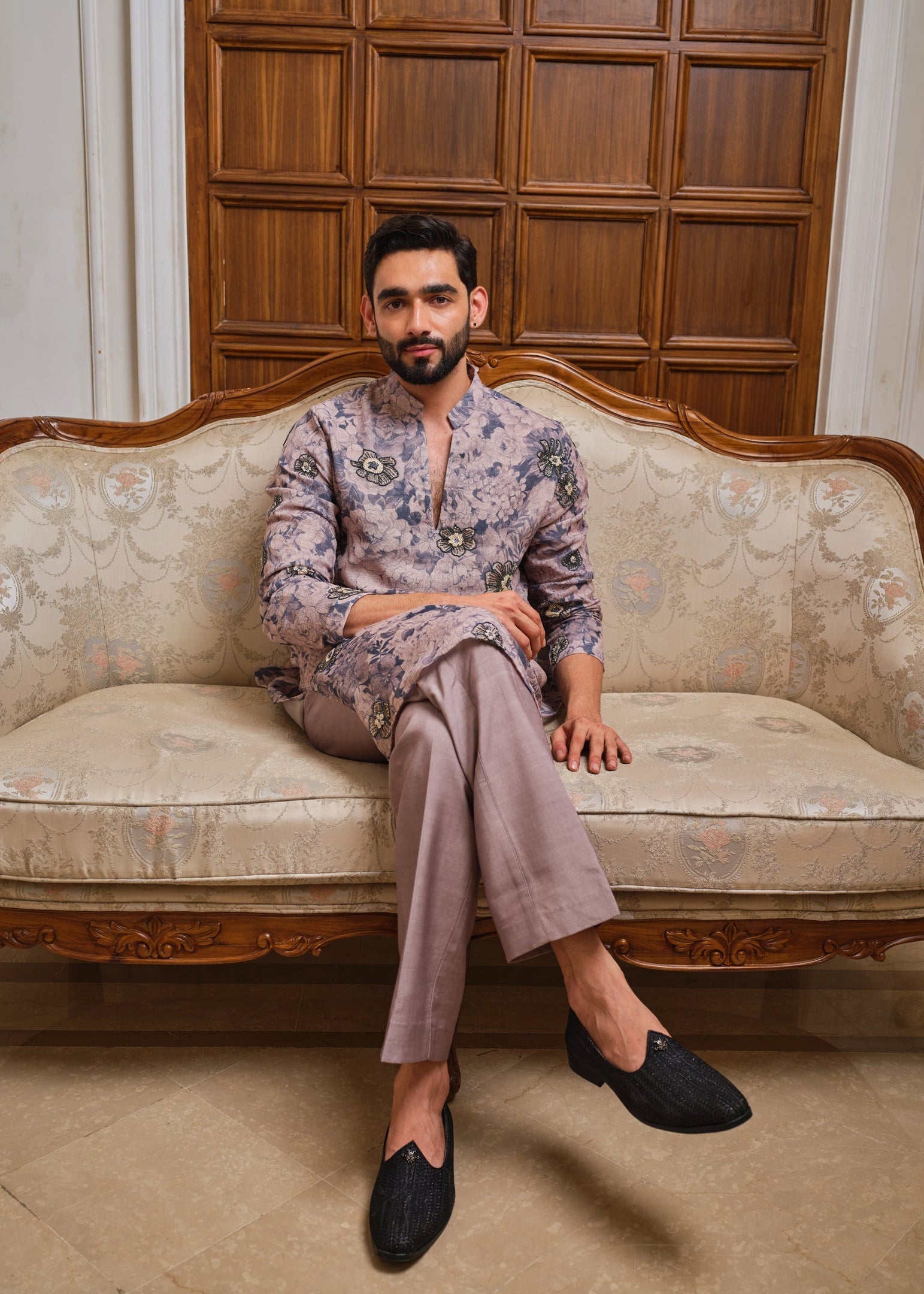 Stone Blue Garden Kurta Set