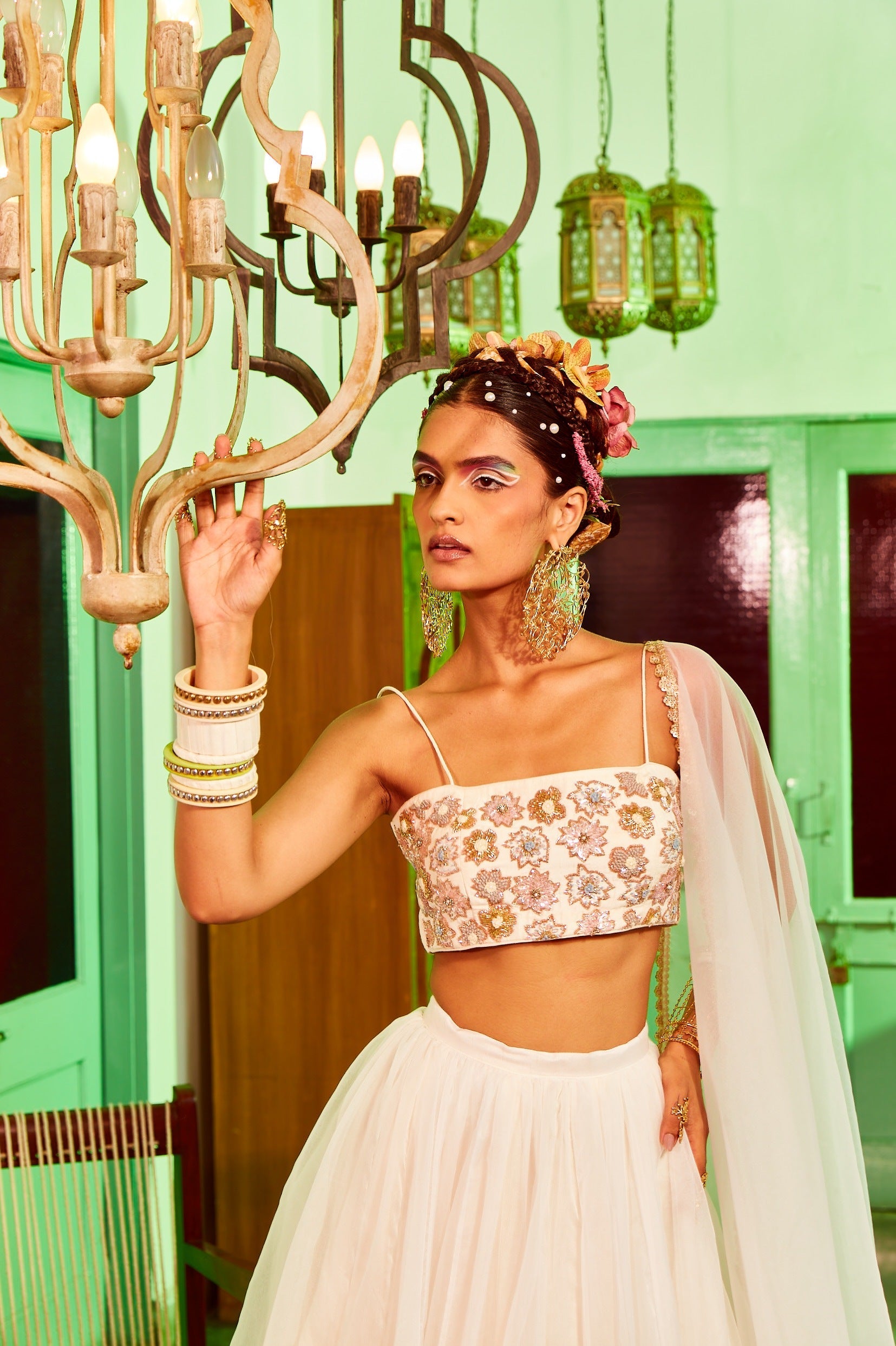 Ivory Lehenga Set