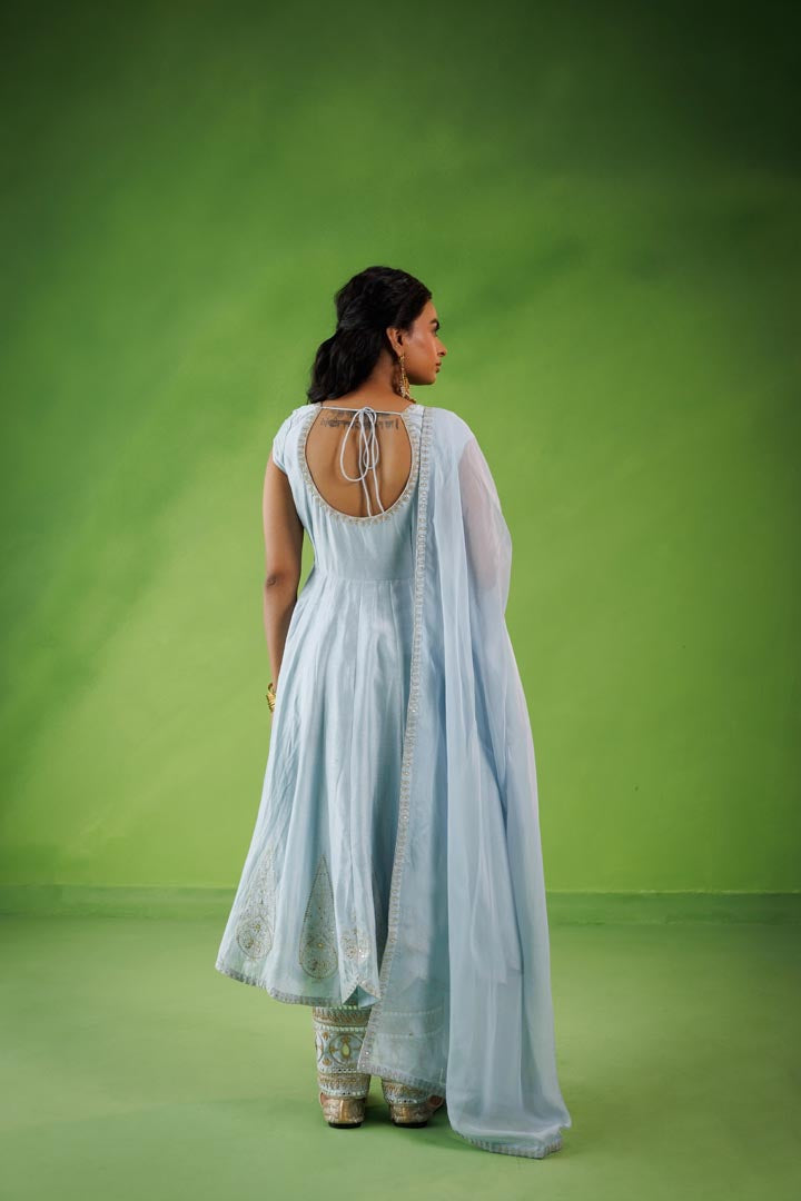 Powder Blue anarkali set