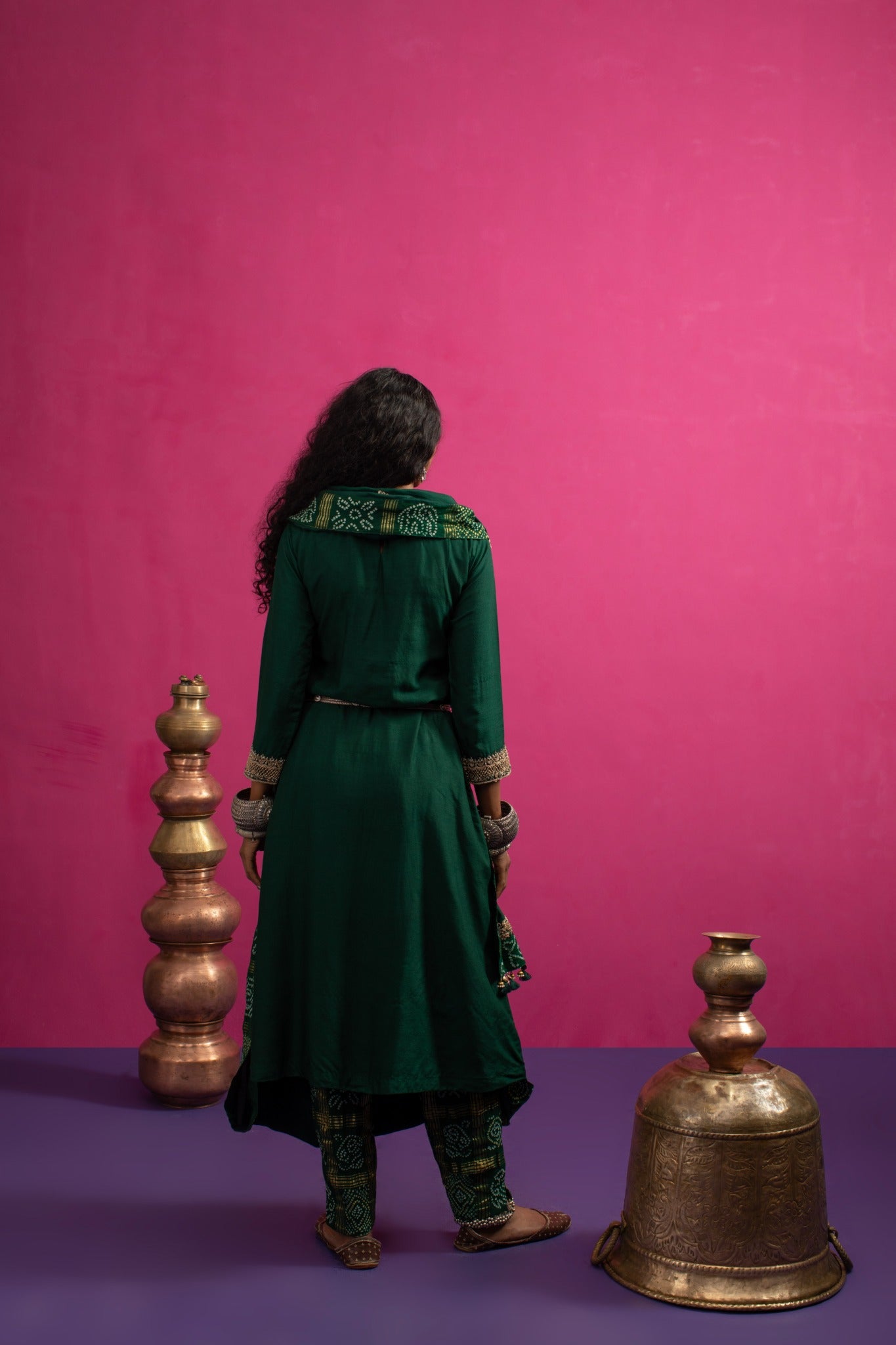 Peacock drape dupatta kurta set