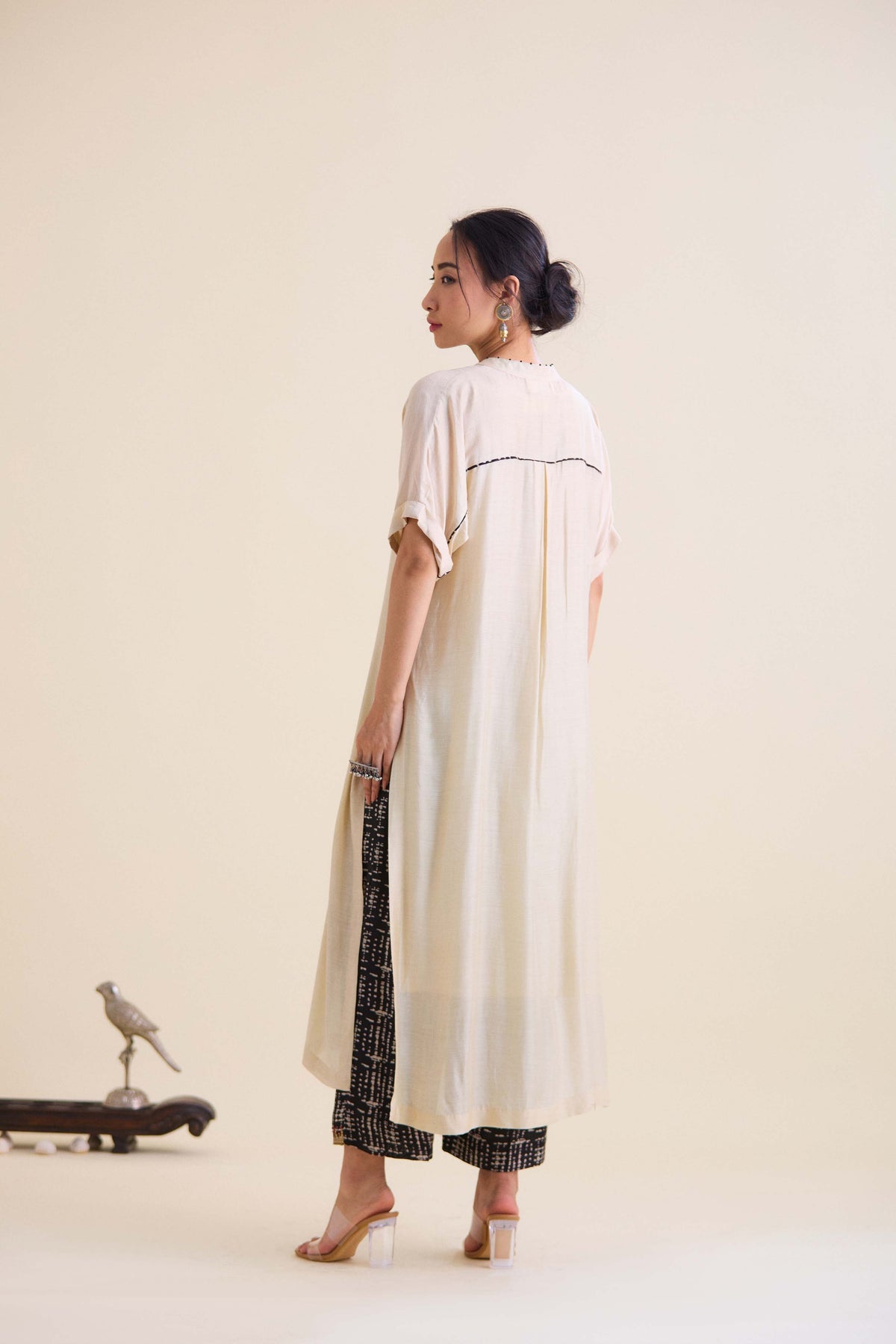 Ecru oversized kurta set