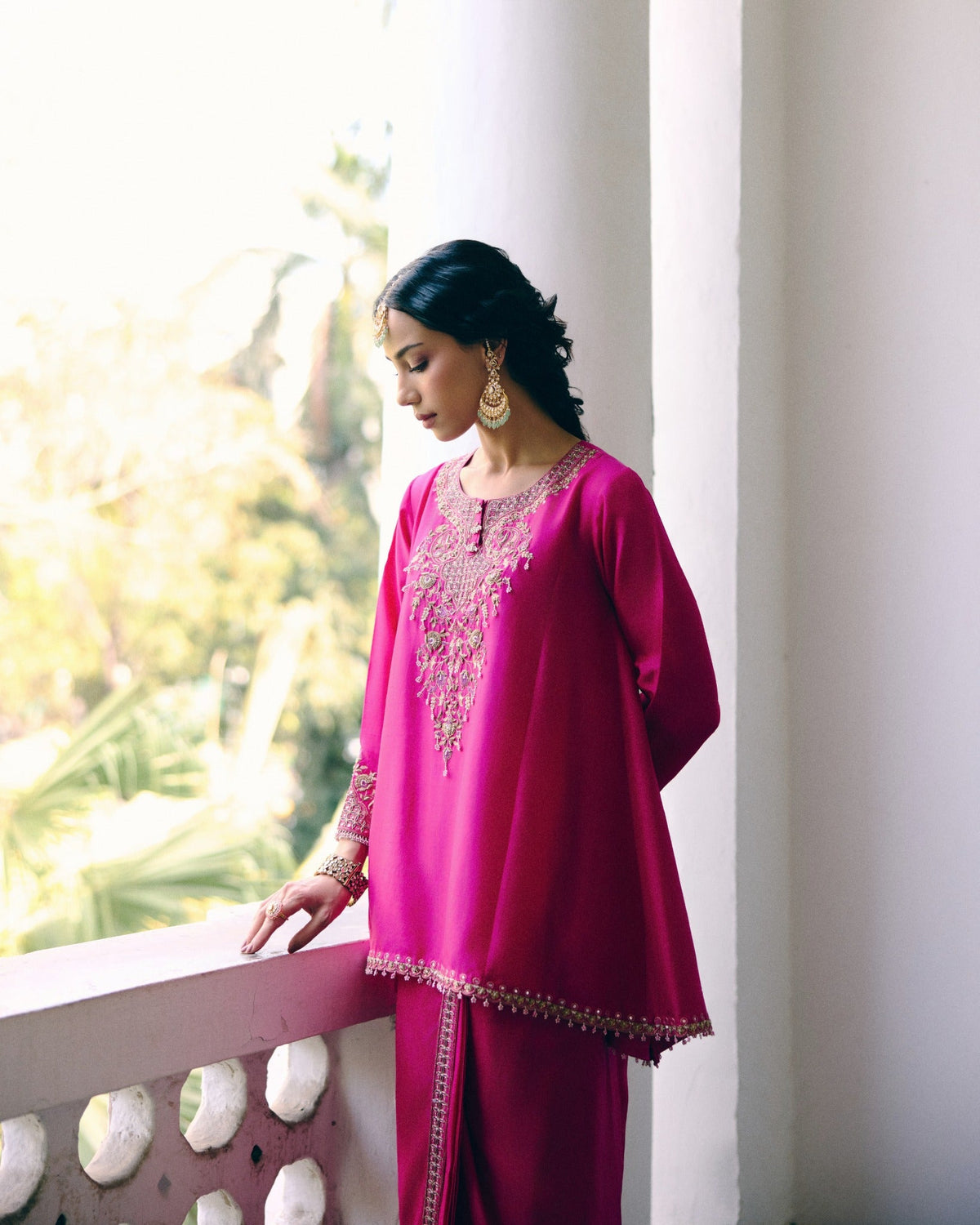 Ease in Fuchsia Sarong Set