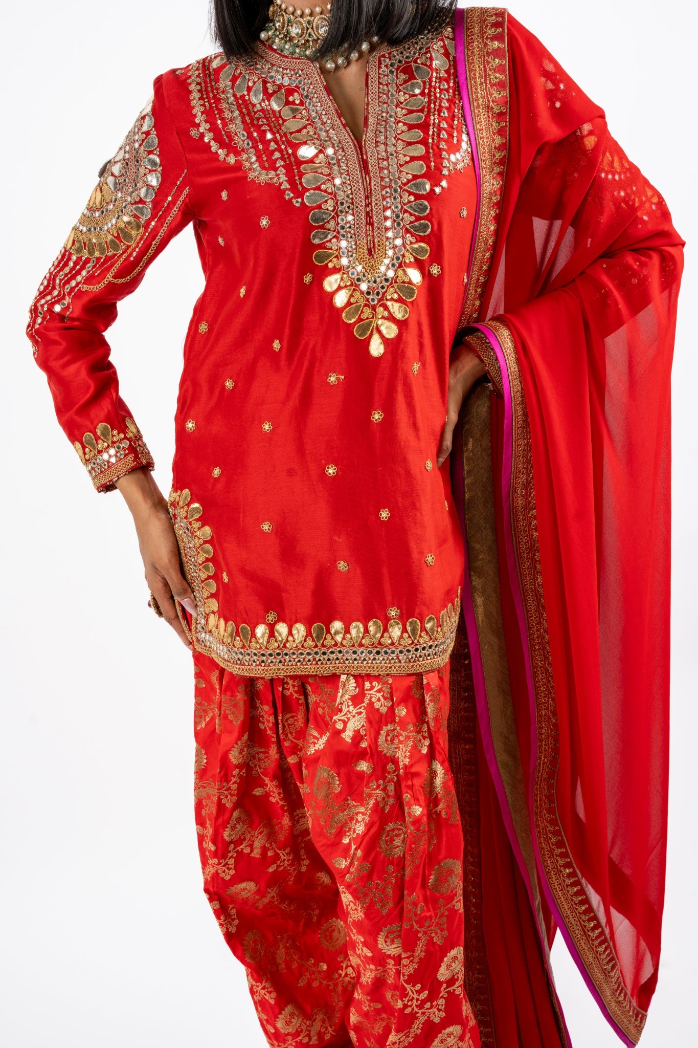 Radiant Crimson Heritage Suit Set