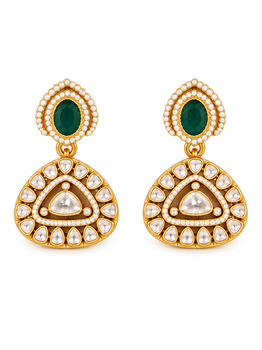 Emerald Kundan Statement Necklace Set