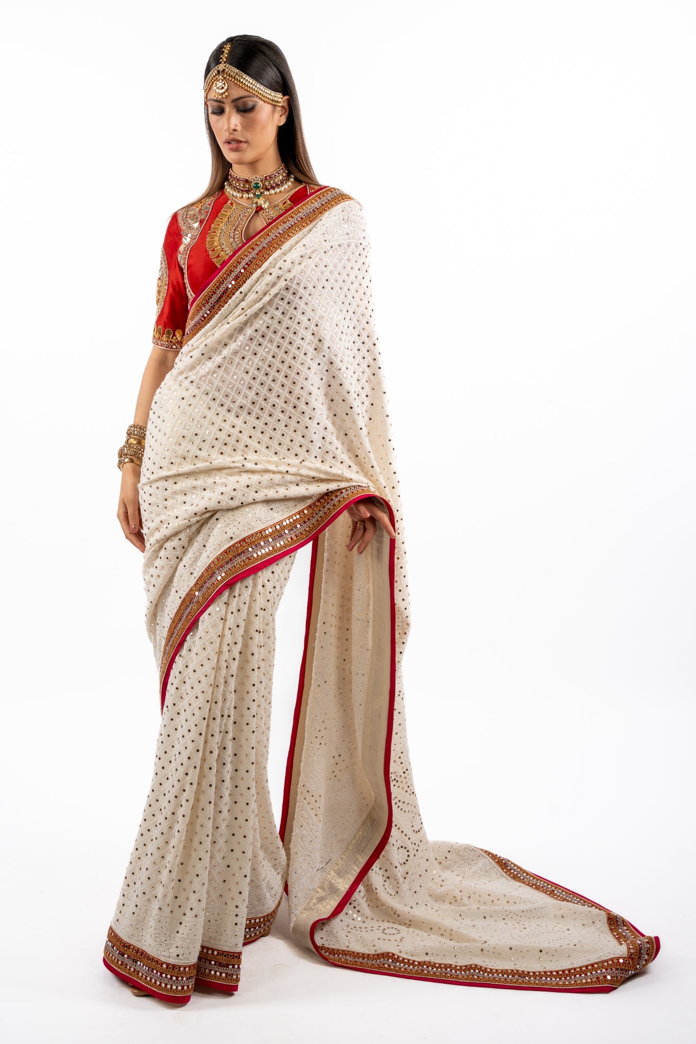 Heirloom Ivory Embroidered Saree