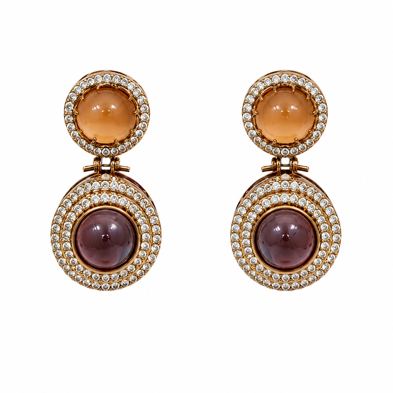 Multicolour Semi-Precious Stone Moissanite Necklace Set
