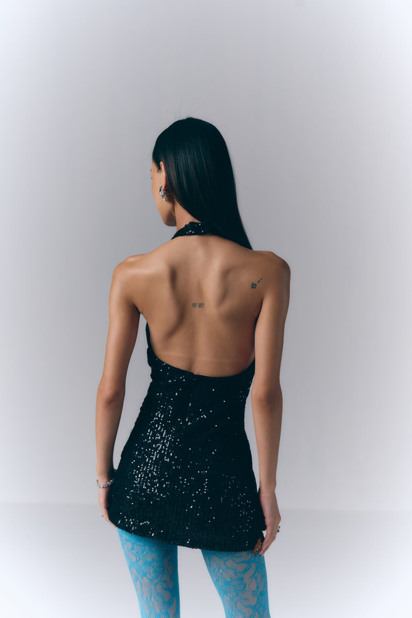 Sequine Embroidered Short Dress