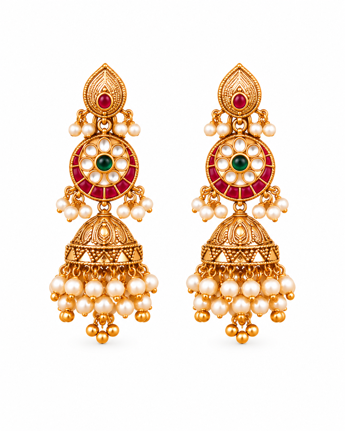 Antique Gold Kundan Statement Necklace Set