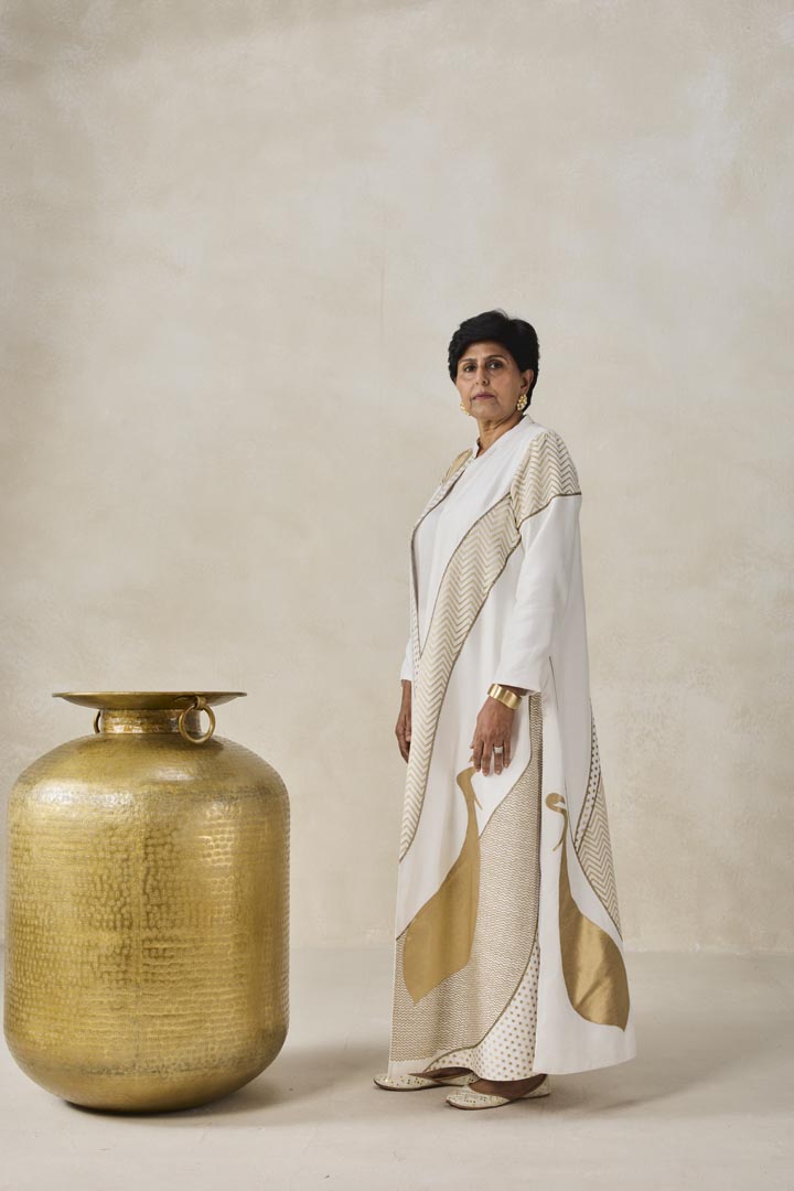 Ivory Chanderi Long Jacket Style Kurta Set - Elegant Ethnic Wear