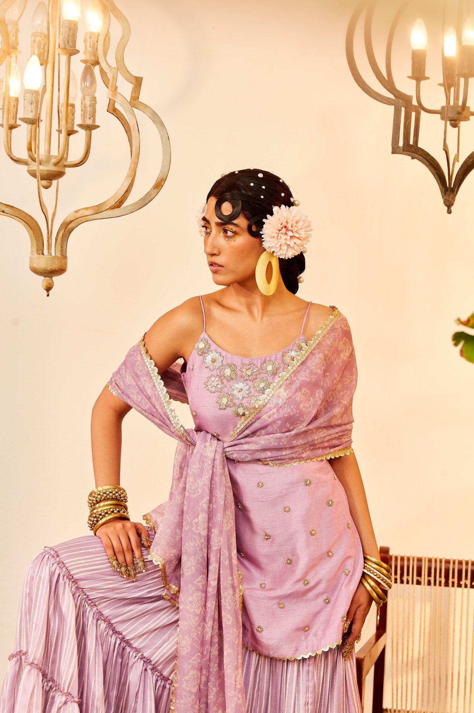 Lilac Sharara Set