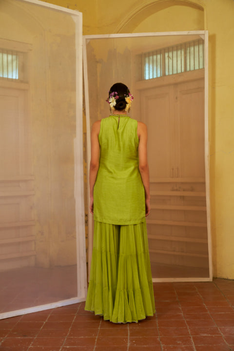 Luminous Lime Sharara Set