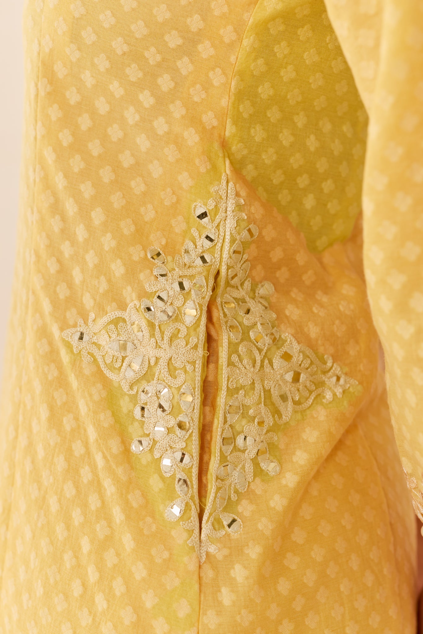 REEM - LEMON YELLOW SHORT CHOGA WITH DOGRI SALWAR AND DUPATTA