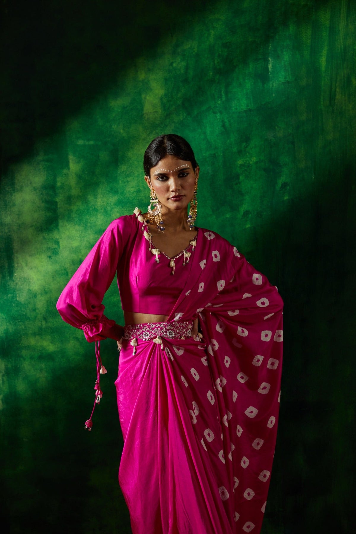 Shibori Pre-draped Saree