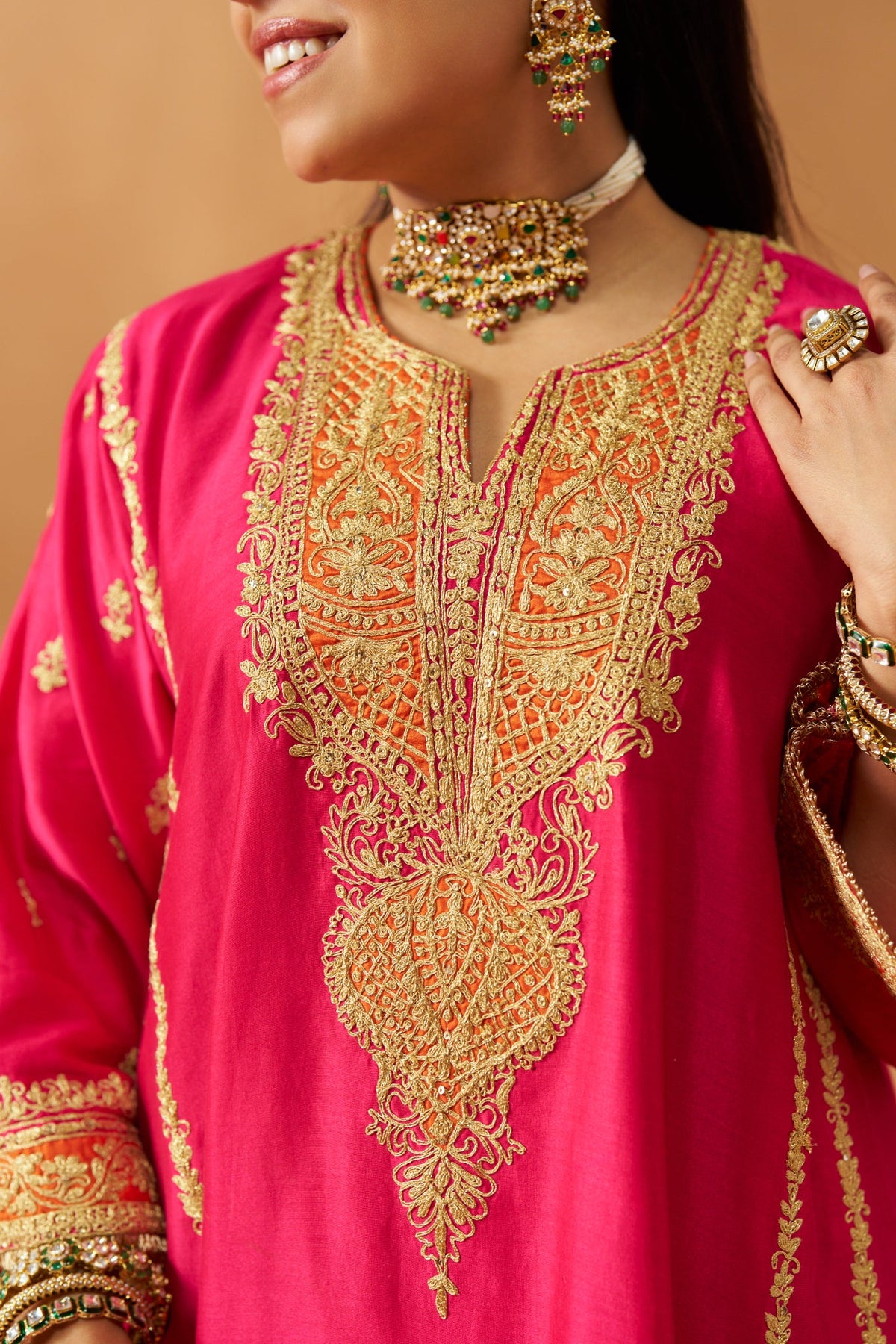 Maahgul Hotpink Kalidaar  Chauga with Salwar with Dupatta