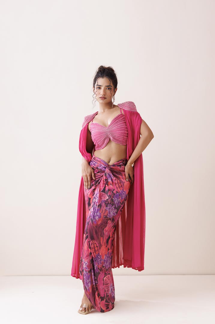 Hot pink shoulder highlight set