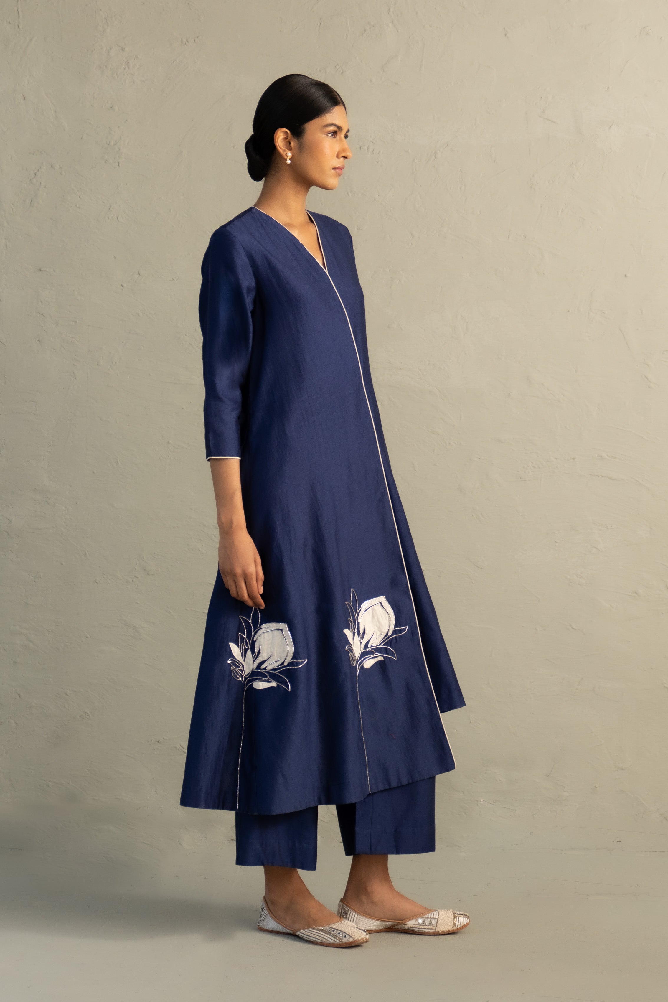 Blue Edit Hi-Lo Set with dupatta