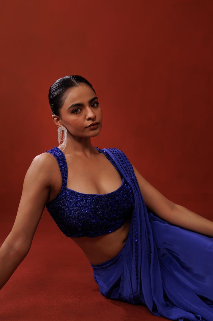Sapphire slit saree