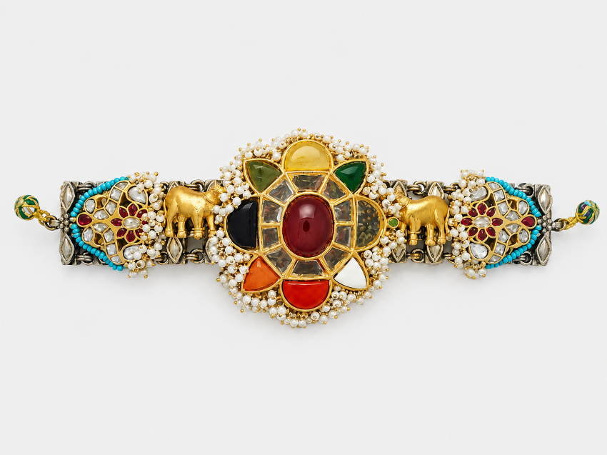 Navratna Floral Choker Set