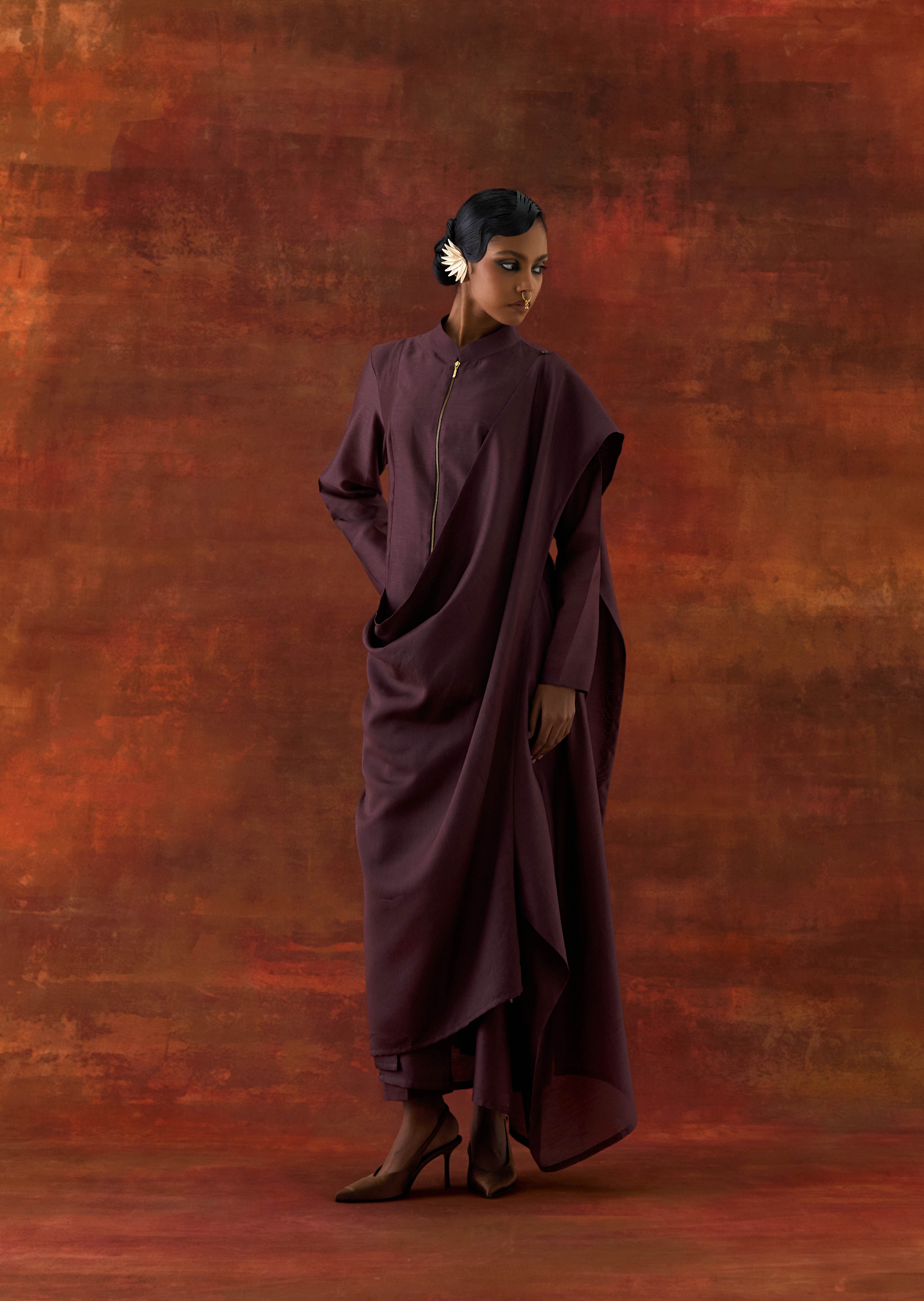 ANGRAKHA STYLE JACKET WITH ZIPPERED KURTA AND PANTS - image 5