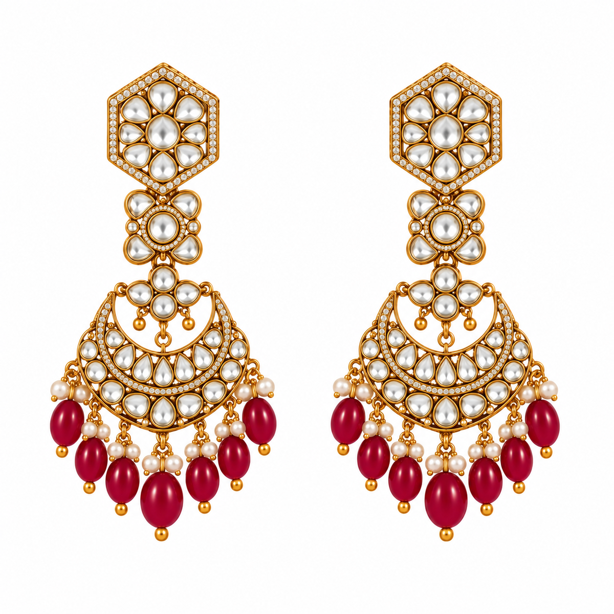 Ruby Kundan Bridal Necklace Set