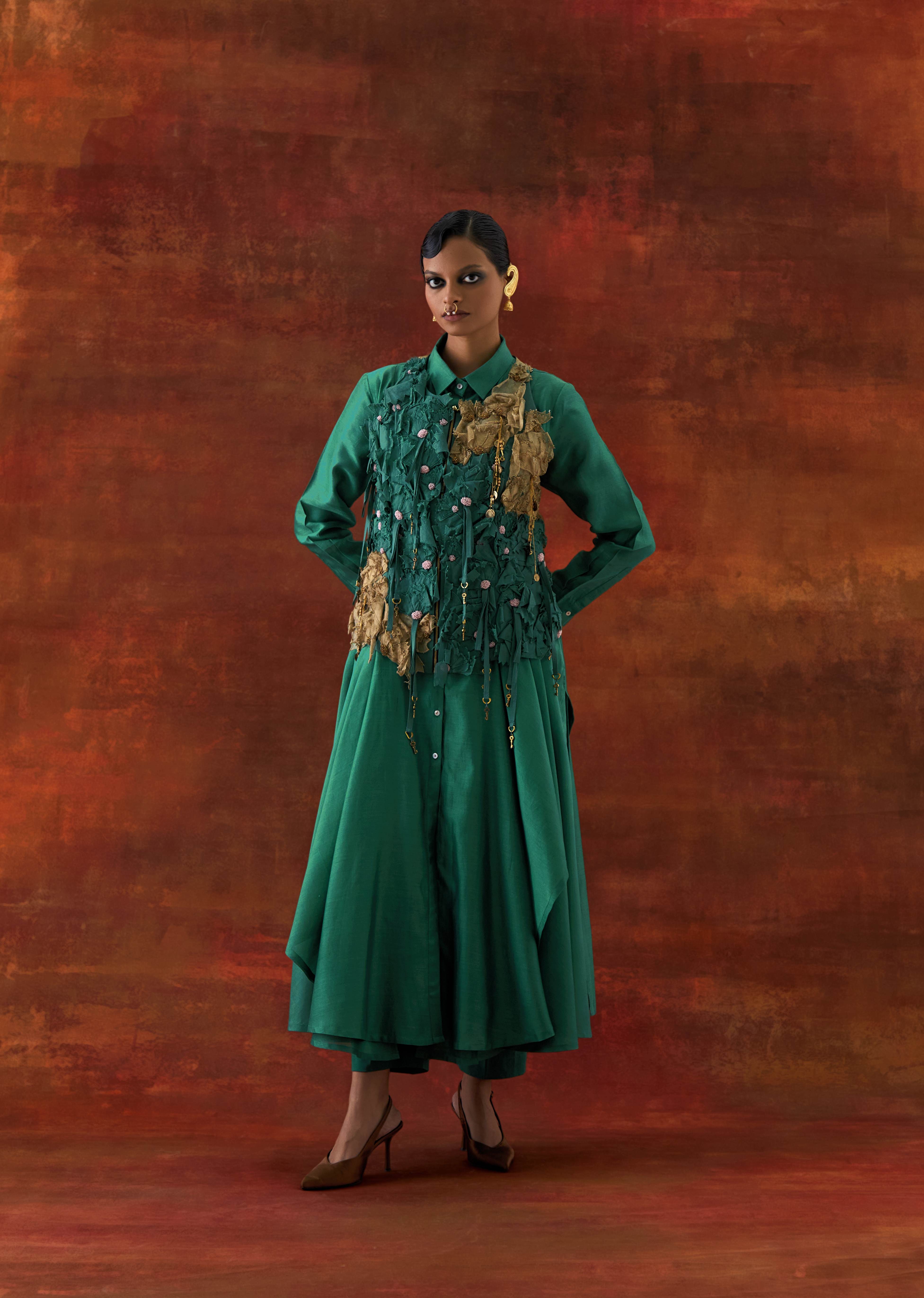 3D FLOWER RACER BACK JACKET + CASCADE SHIRT WITH PANTS - image 5