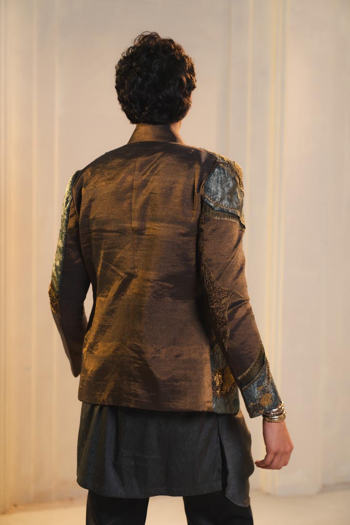 Bronze tissue short jacket set
