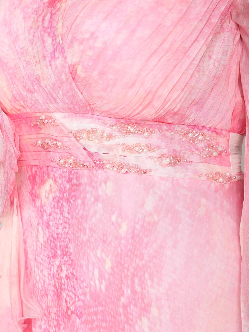 Cotton Clould Self Texture Printed  Corsage Dress