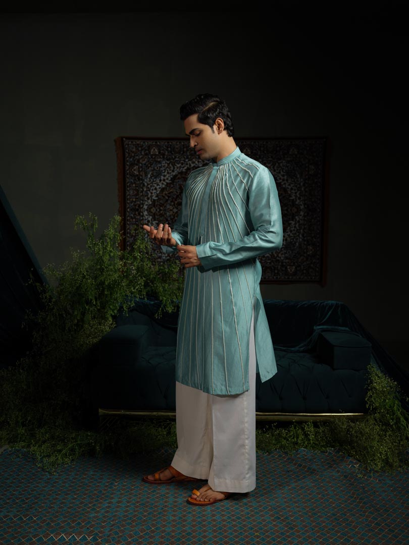 Aqua Sunrays Kurta Set
