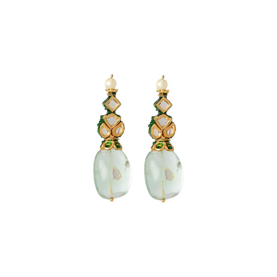 Vivinia By Vidhi Mehra Inaayat Gold Plated Multicolored Womens Kundan, Polki Necklace Set with Pair of earrings VN399