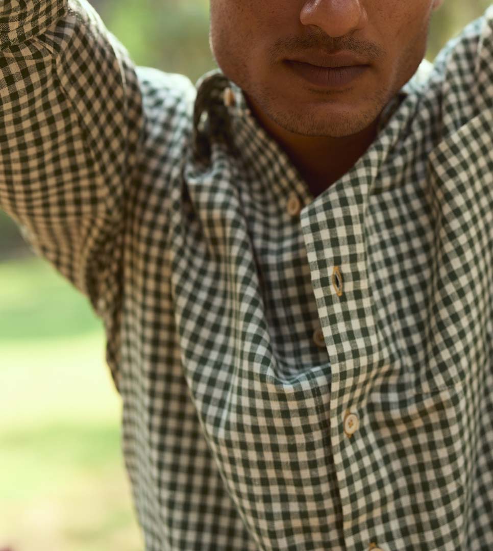 VESPER MEN'S FULL SLEEVE SHIRT - HALF CENT GINGHAM