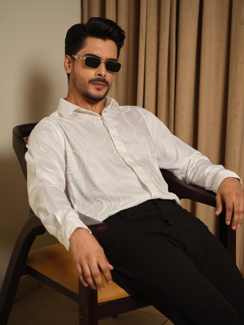 Ivory Contour Party Shirt
