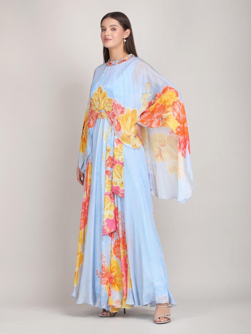 Petals Below Drape Jesery Dress