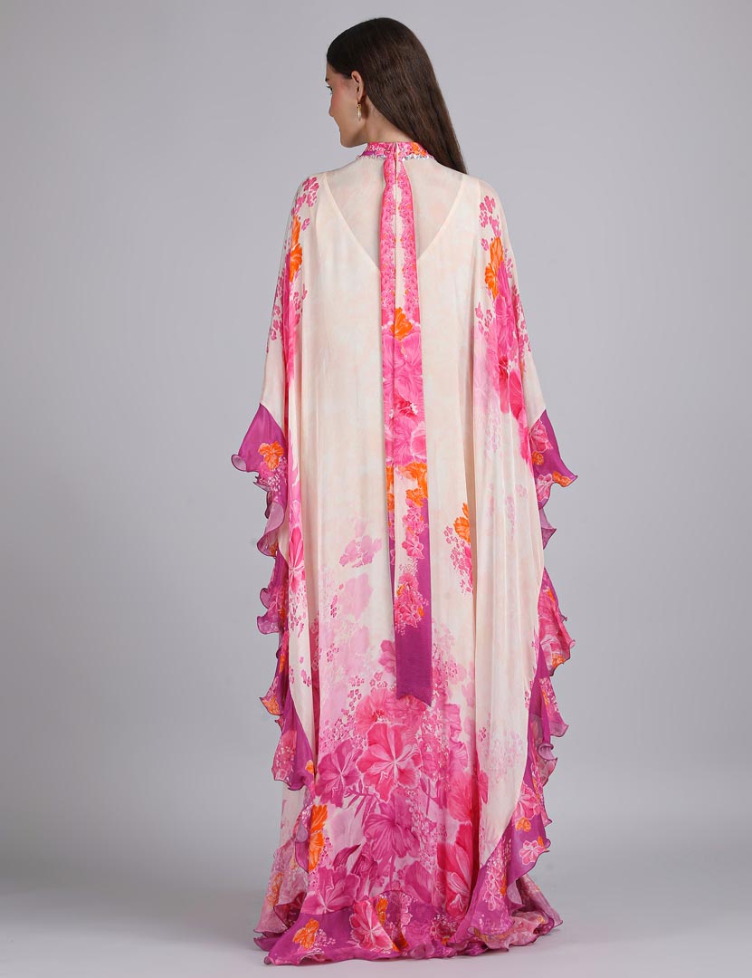 Floral Fantasy placement print kaftan