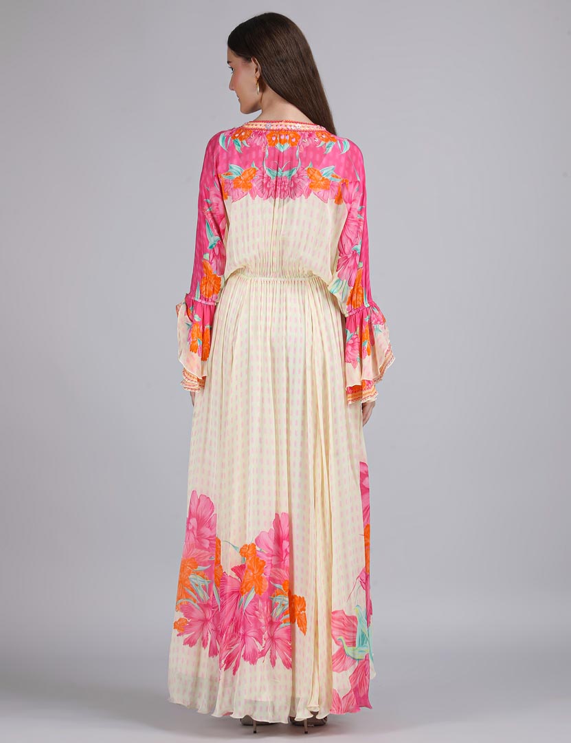 Floral Muse  high-low Kaftan Dress