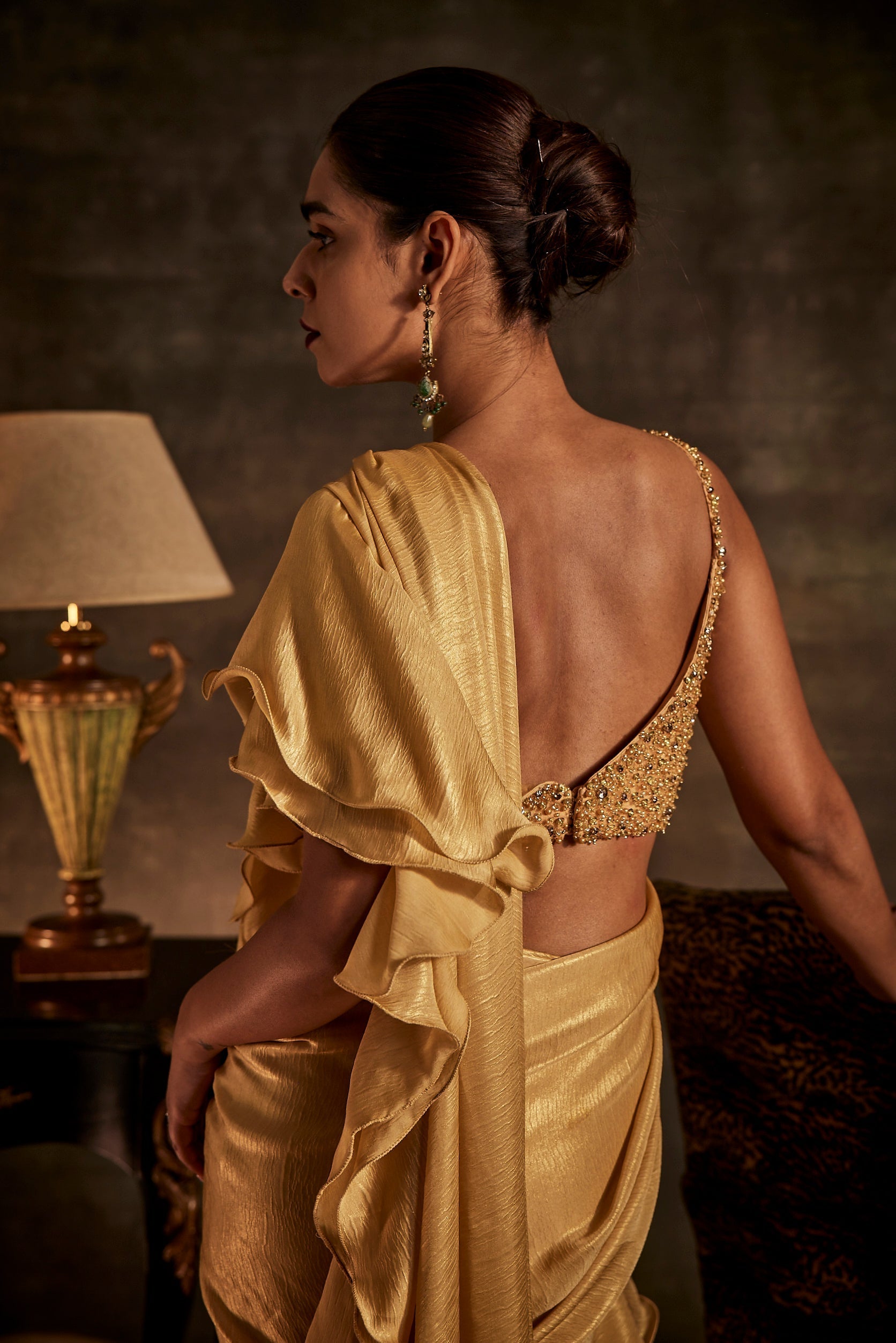 Image of GOLD DRAPE SAREE